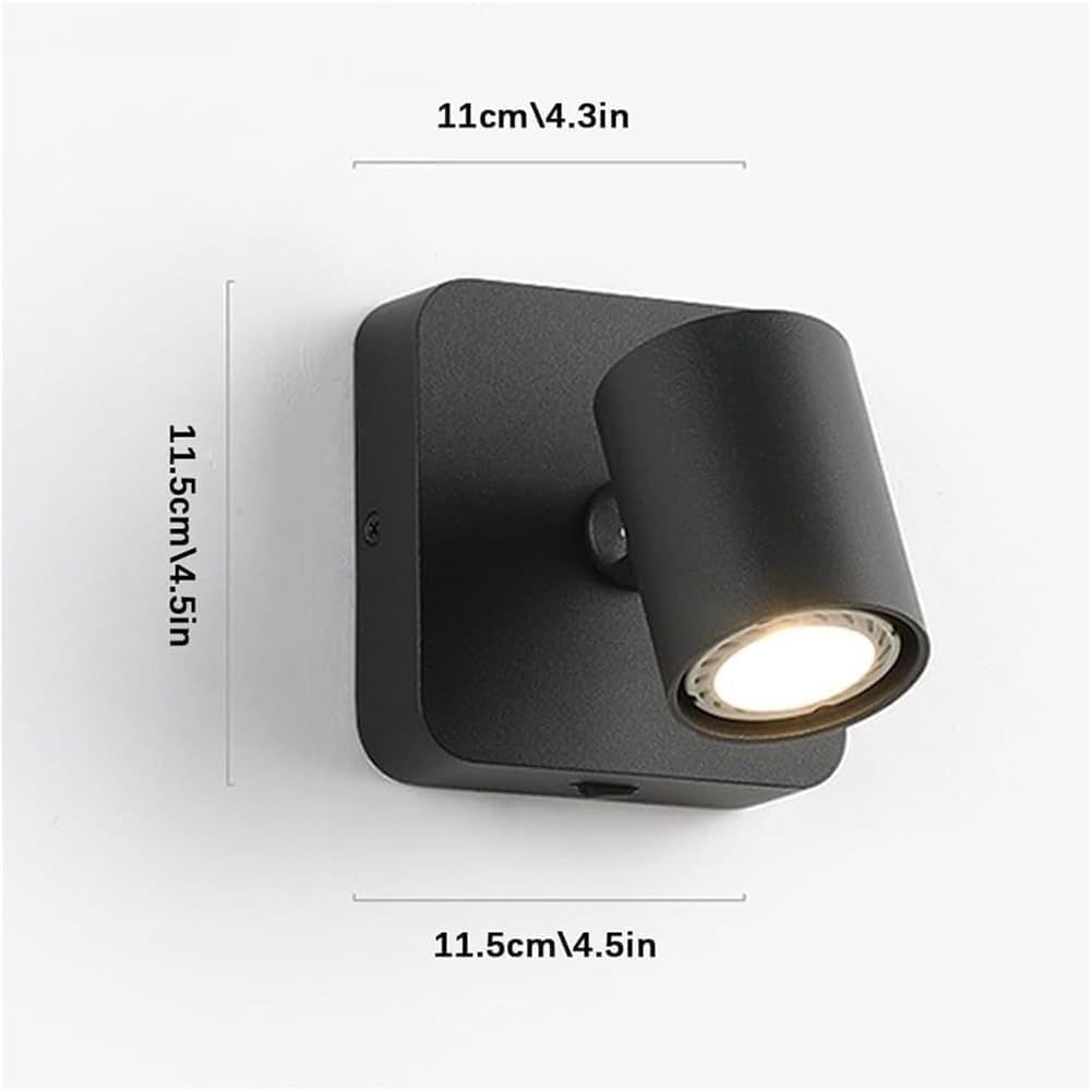 Adjustable GU10 Wall Sconce Bedside Reading Lamp Rotatable Indoor Spotlight for Bedroom Office Study