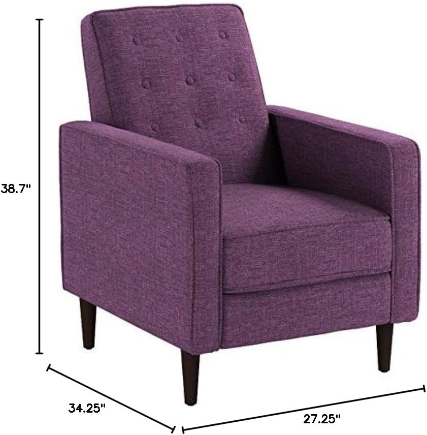 Christopher Knight Home Mervynn Mid-Century Modern Fabric Recliner,polyester, Muted Purple / Dark Espresso