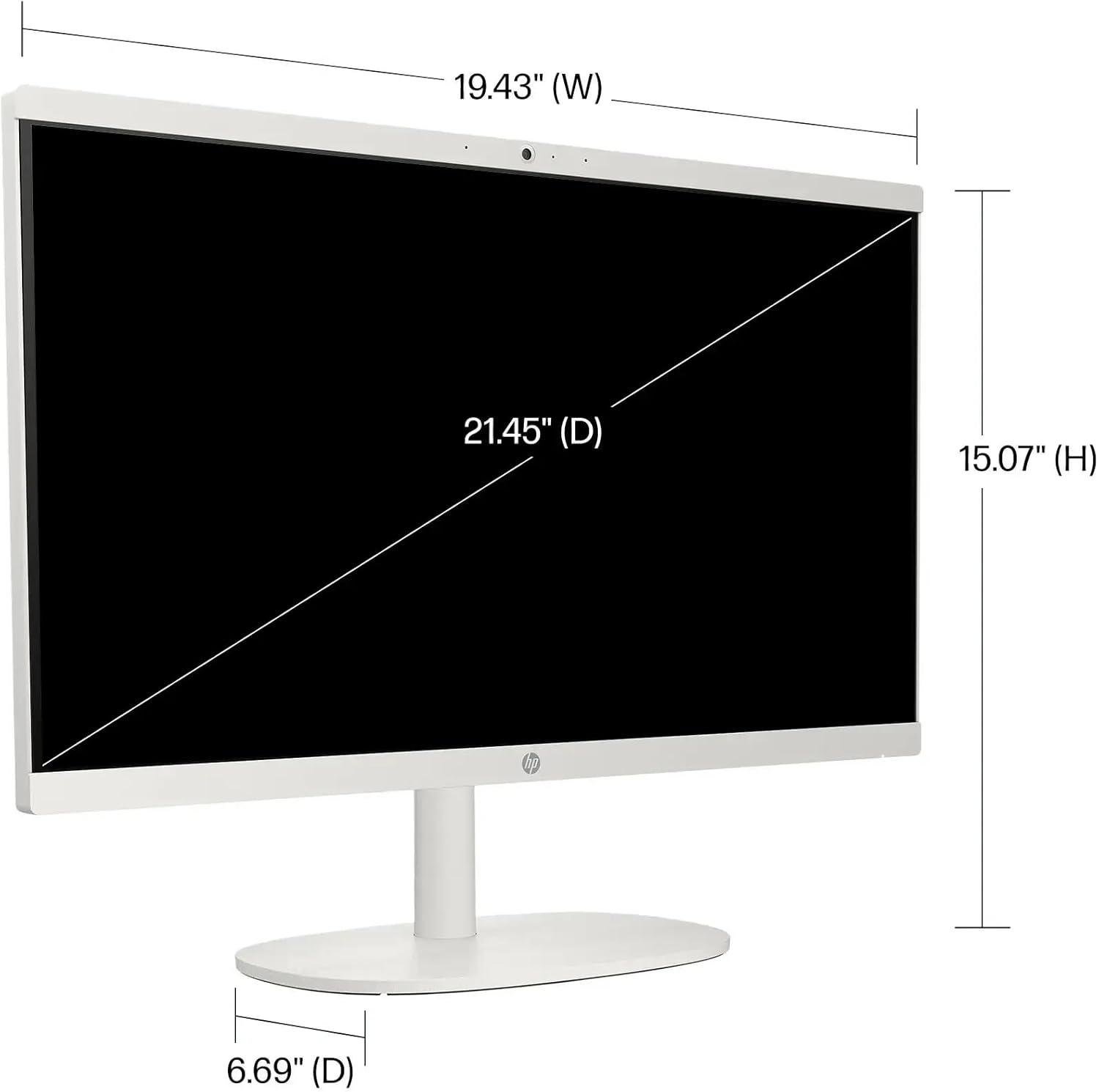 HP 21.5' FHD All-in-One Desktop Computer, 16GB RAM 128GB UFS, Quad-Core Intel N100, Windows 11, PLUSERA 8-in-1 Hub, Keyboard & Mouse Included, Cashmere White