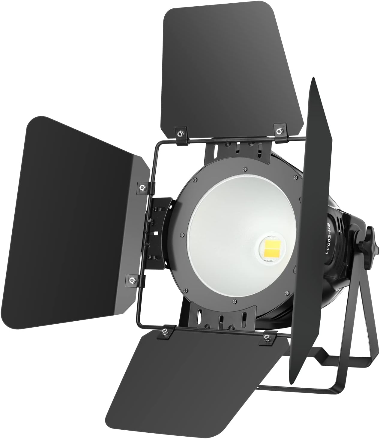 BETOPPER Stage Spotlight with/Barn Door, 200W COB Stage Light, Warm & Cold White LED DMX Light, Master-Slave Spot Light Strobe Lighting, Fresnel Lights for Church Wedding Theater Photo Studio(1 Pack)