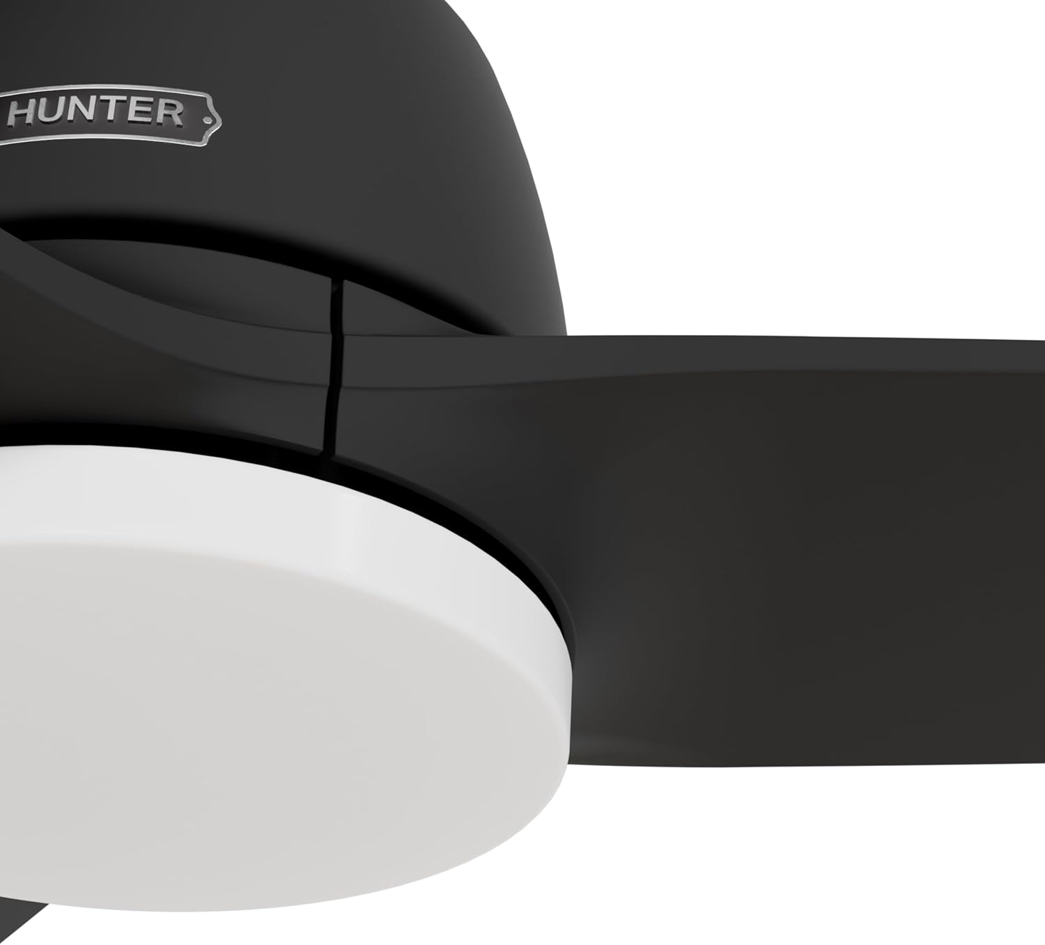 Hunter - Malden Indoor Ceiling Fan With Light, Remote, 52-inch, Casual-style, 3-speed WhisperWind Motor for living rooms, bedrooms, home offices, kitchens (Matte Black)