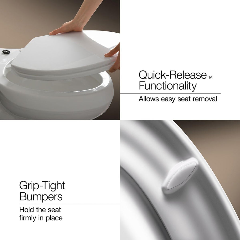 KOHLER 4639-RL-NY Cachet ReadyLatch Round Toilet Seat Soft Close, Dune (Pack of 2)