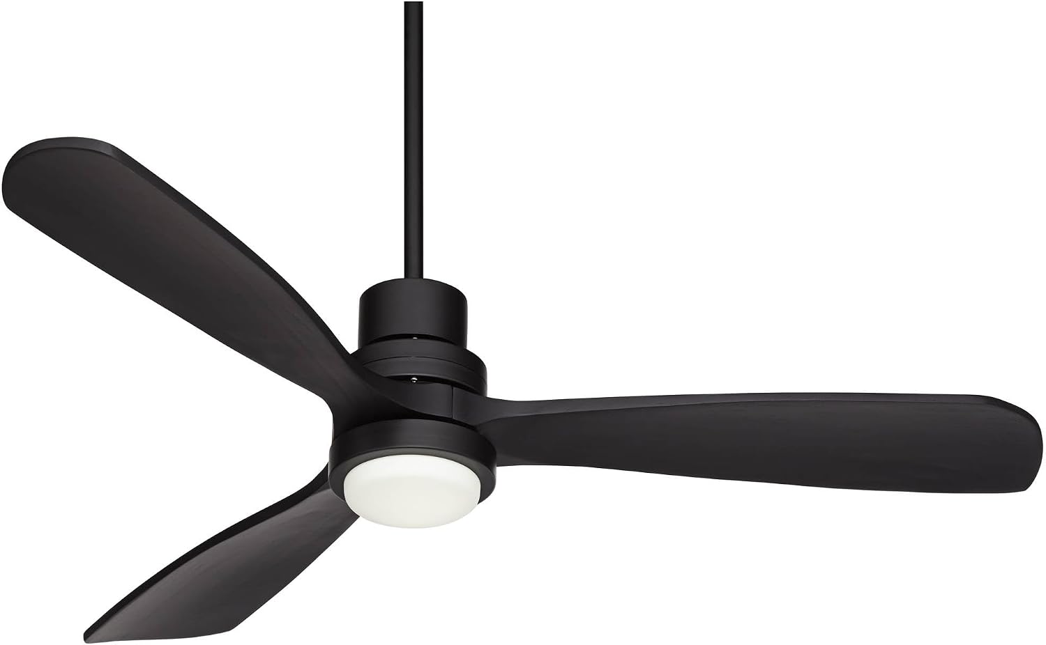 Casa Vieja 52' Delta DC Modern Indoor Outdoor Ceiling Fan 3 Blade CCT LED Light Remote Control Matte Black Finish Wood Blades Bedroom Living Room Kitchen Garage Dining DC Motor Decorative Dimmable