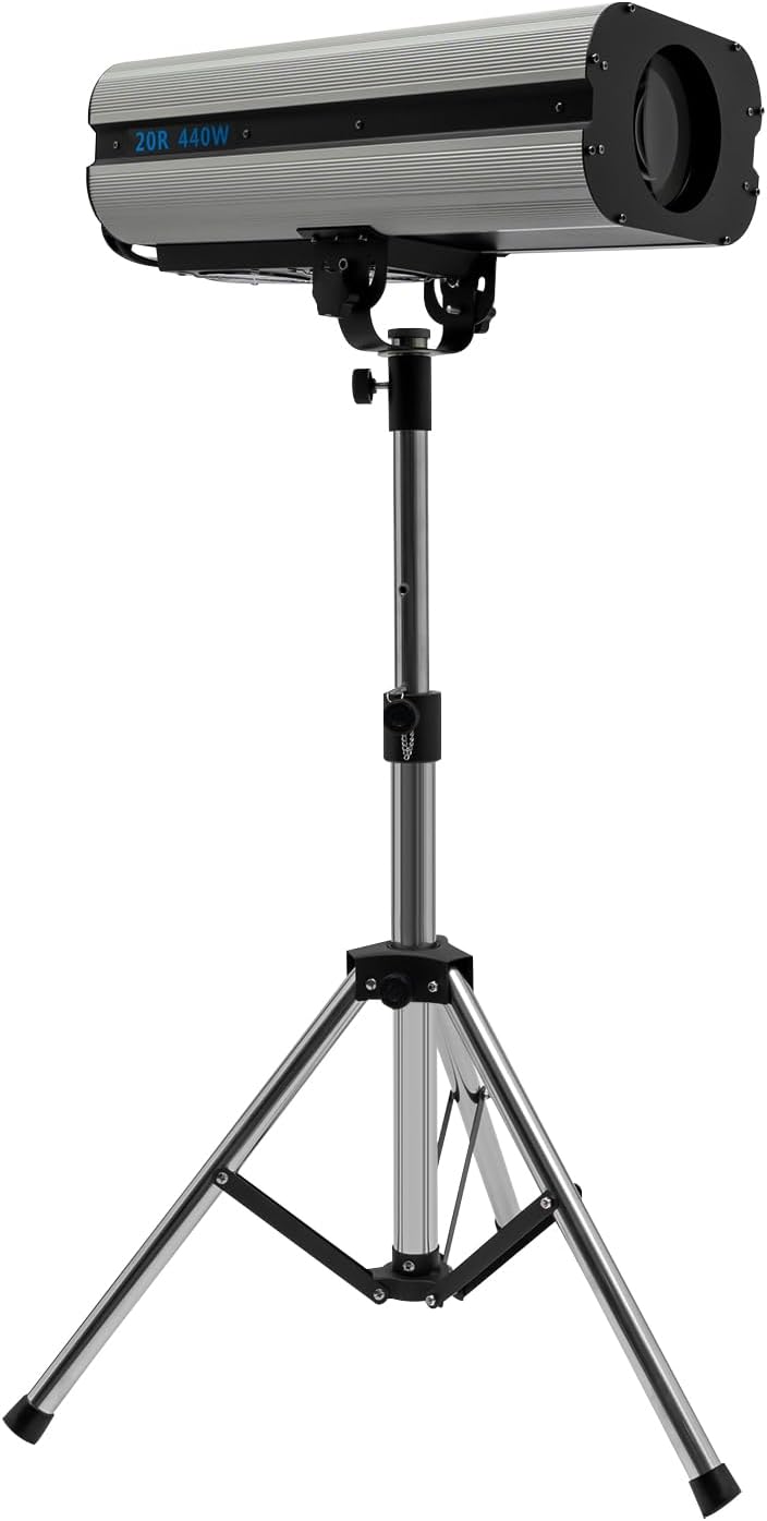 LED Follow Spot Light, 440W Stage Spotlight with Stand Muti-Color Dual Control Stage Light LED Follow Spotlight for Stage Party Show Wedding Adjustable Aperture 328-393.7ft Illumination Distance