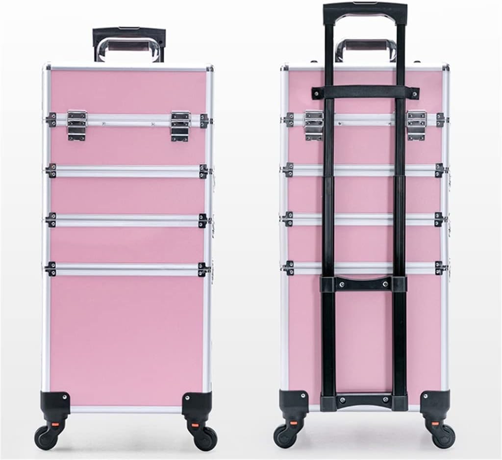 Women's Trolley Cosmetic Bag With Wheels Nail Makeup Tool Box Detachable Foldable Beauty Suitcase Travel
