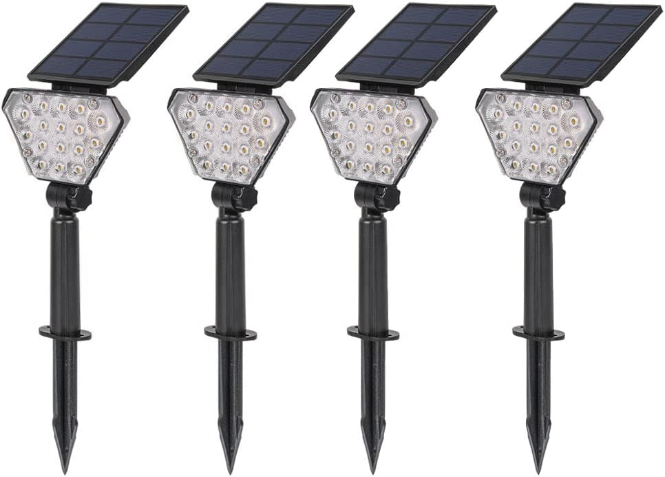 Solar Lawn Light, LED Outdoor IP65 Waterproof High-Brightness Tree Garden Light, Floor/Wall-Mounted Dual-Purpose Solar Spotlight 205LM (Daylight White)