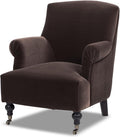 Jennifer Taylor Home Eloise 30' Pleated Sock Arm Accent Armchair, Deep Brown Performance Velvet