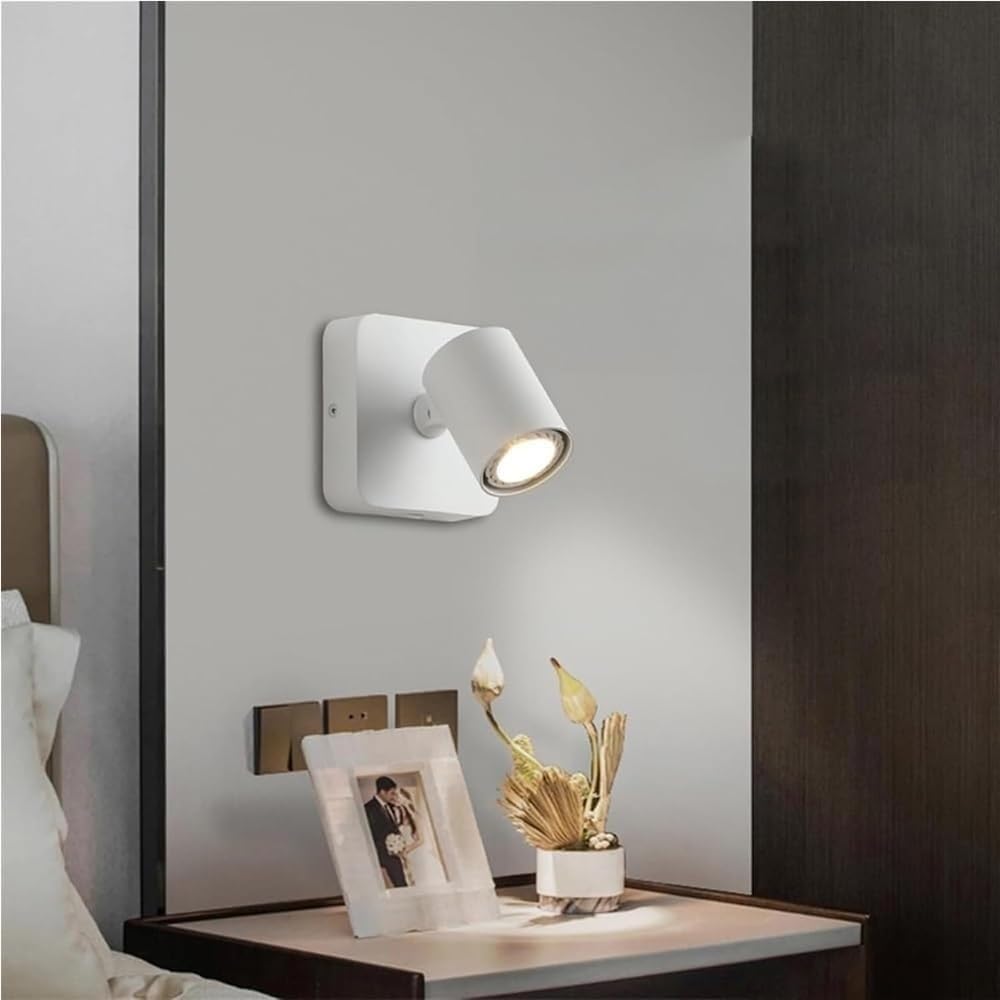 Adjustable GU10 Wall Sconce Bedside Reading Lamp Rotatable Indoor Spotlight for Bedroom Office Study