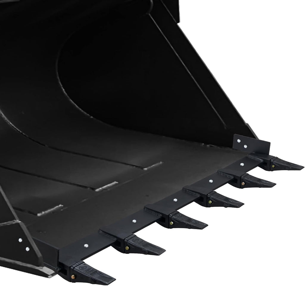59 inch Bucket Tooth Bar for Tractor, Clamp On Debris Forks 4000lbs Capacity, Heavy Duty Bucket Tooth Kit for Loader Or Skid Steer