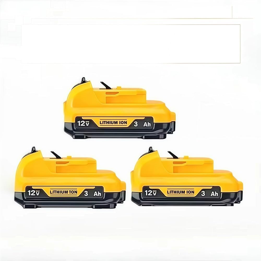 12V Replacement Lithium-Ion Battery Compatible With Dewalt DCB123 DCB125 DCB124 DCT410S1 DCB122 Cordless Power Drill Reciprocating Saw Tool Packs(3PCS 3.0Ah)
