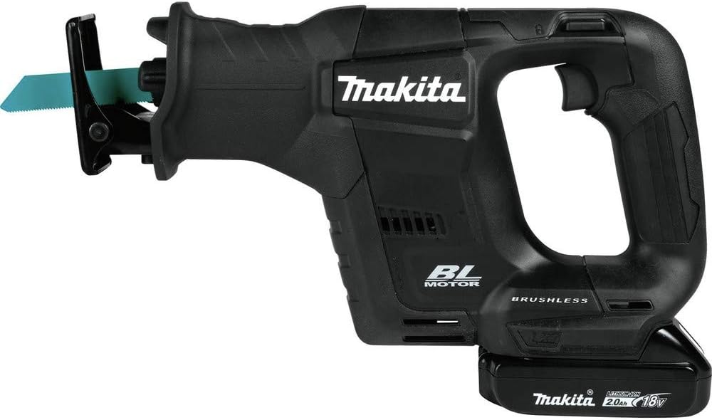 Makita XRJ07R1B 18V LXT Lithium-Ion Sub-Compact Brushless Cordless Recipro Saw Kit (2.0Ah)