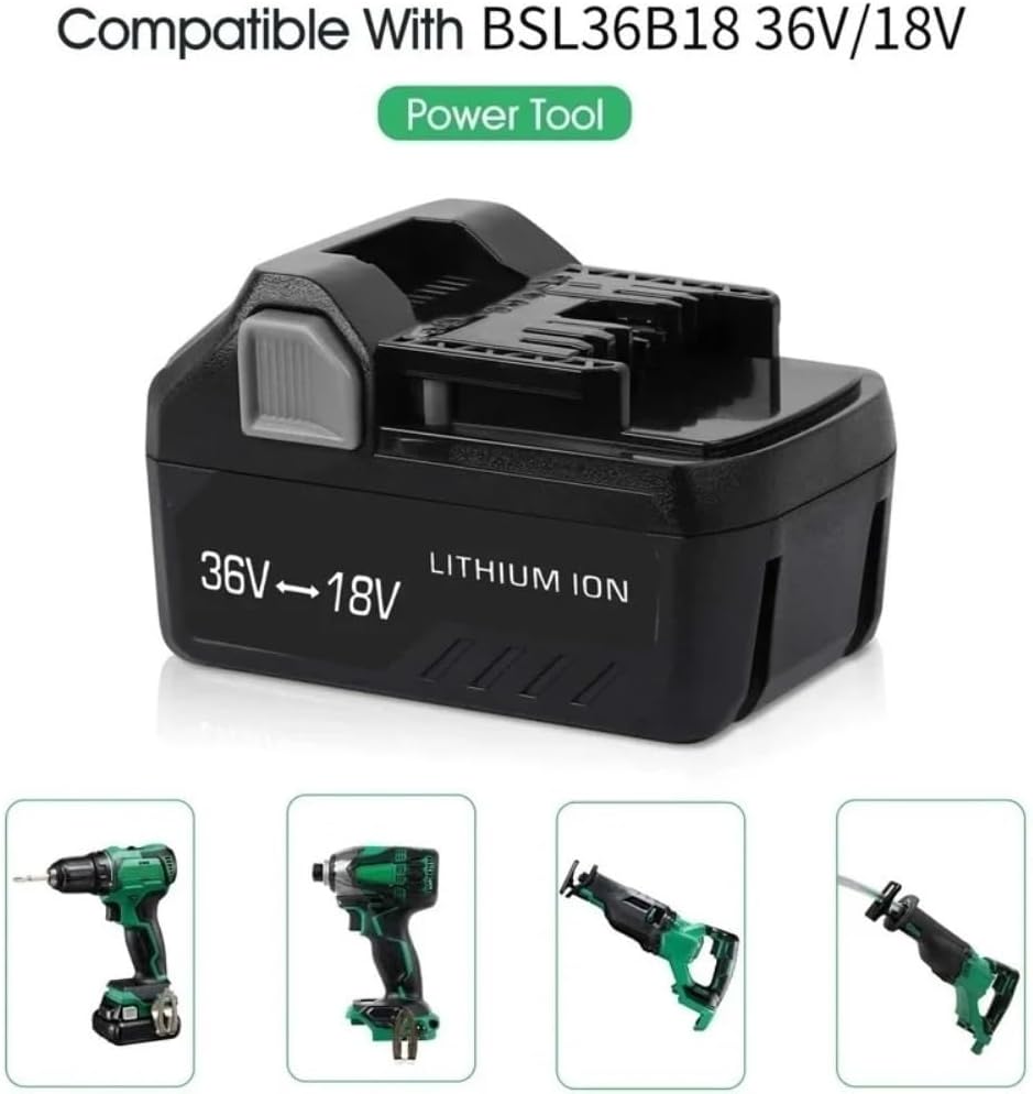 18V/36V Replacement Lithium-Ion Battery Compatible With Hitachi 371751M 372121M BSL36A18 BSL36B18 Cordless Power Reciprocating Saw Drill Tool Packs(8000mAh)