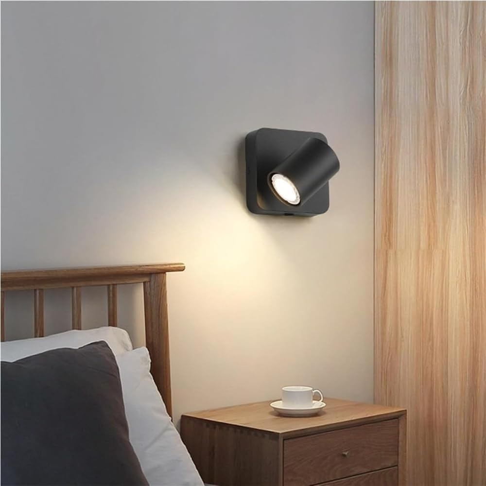 Adjustable GU10 Wall Sconce Bedside Reading Lamp Rotatable Indoor Spotlight for Bedroom Office Study