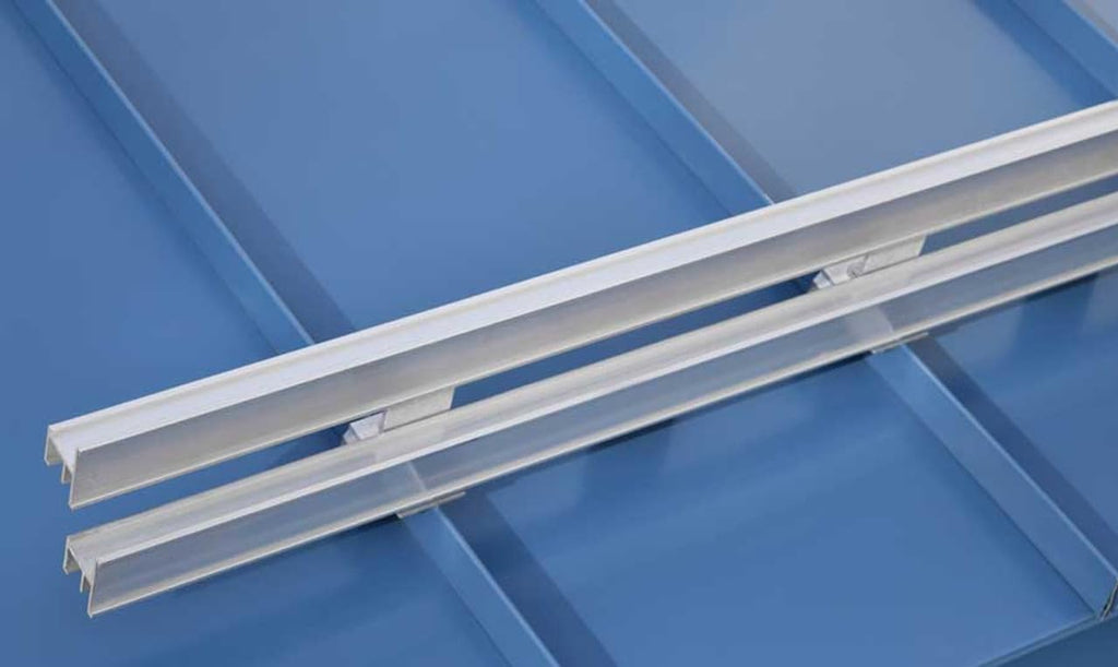 Double Bar Snow Retention System for Standing Seam Metal Roofs – Heavy-Duty, No-Penetration Design | Made in USA by SnoBlox-SnoJax (Aluminum)