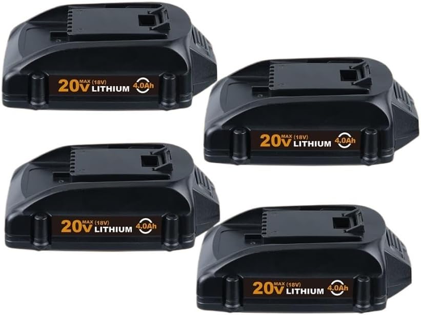 20V Replacement Lithium-Ion Battery Compatible with Worx WA3520 WA3525 WA3575 WG151s WG155s Cordless Power Angle Grinder Reciprocating Saw Tool Packs(4Pcs 4.0Ah)