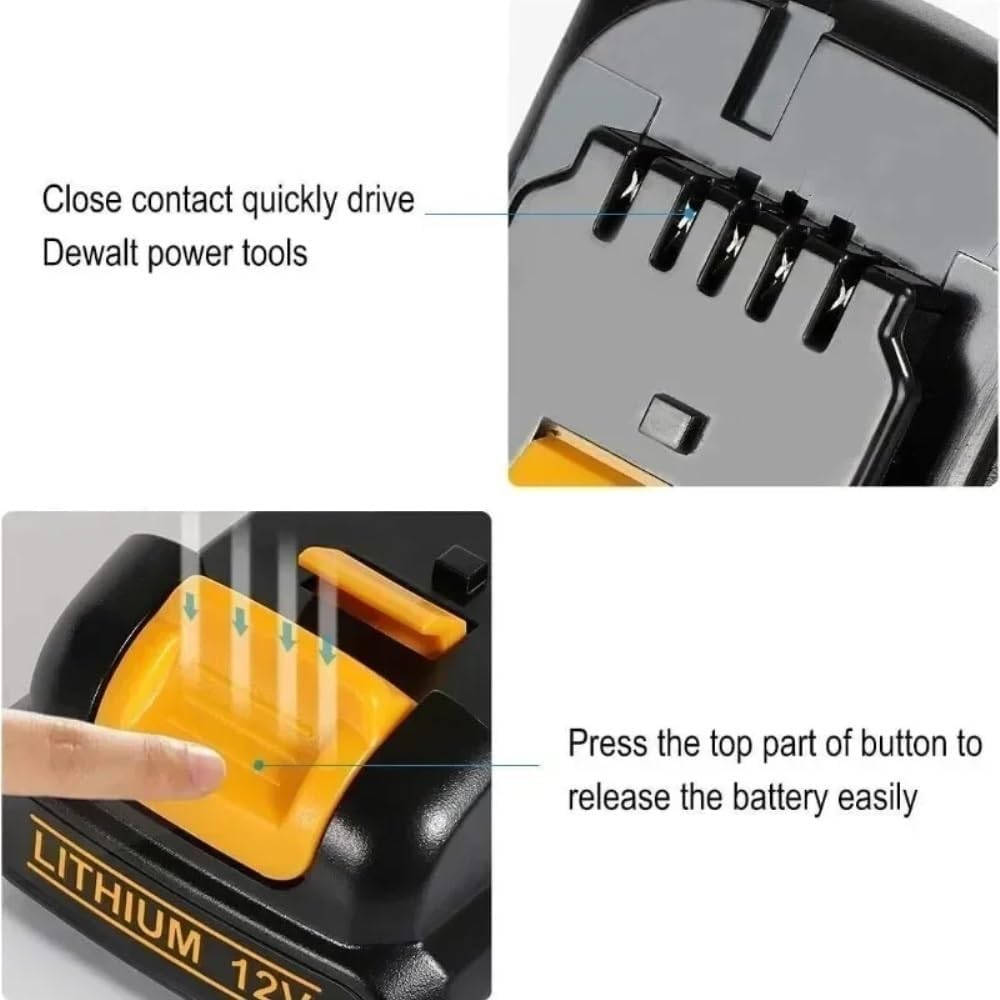 12V Max Li-ion Battery Compatible with Dewalt DCB120 DCB127 Replacement for DCB124 DCB123 Cordless Drill Screwdriver & Reciprocating Saw Long Lasting(3PCS-3Ah)