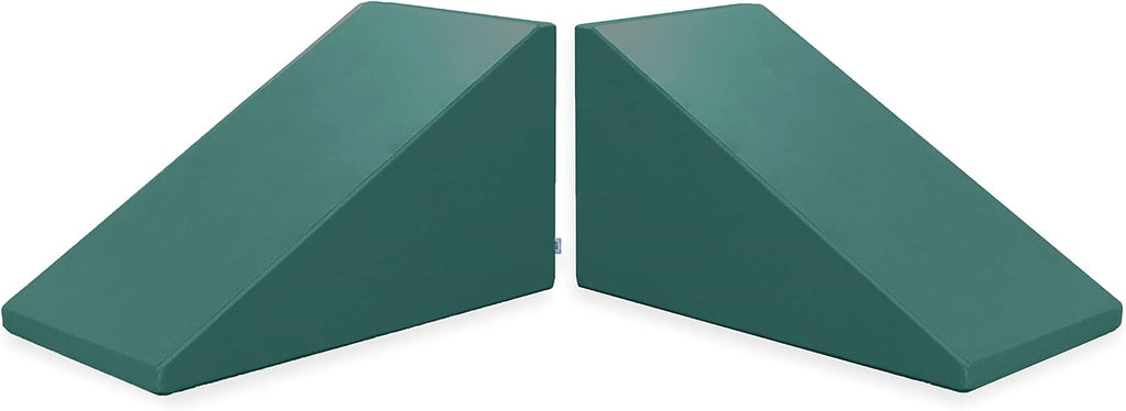 Foamnasium Mega Wedge Set, Indoor Foam Playset, 2 Piece Soft Toddler and Active Kids Play Foam Climber for Crawling, Climbing, Sliding and Jumping, Made in The US, Enhanced Emerald
