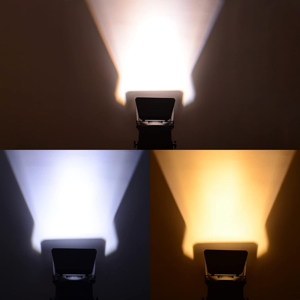 BETOPPER White Stage Par Lights w/Barndoor Professional 100W COB Spotlight Bright DJ Light Strobe Lighting for Church,Parties,Wedding,Therter,Live Events,Stage etc.（4）