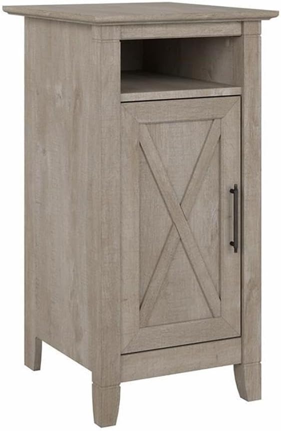 Bush Home Key West Nightstand with Door in Washed Gray