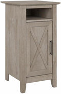 Bush Home Key West Nightstand with Door in Washed Gray