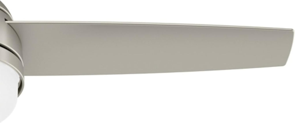 Hunter 48 inch Indoor Ceiling Fan with LED Light and Remote Control - Standard Mount Ceiling Fan, 3 Blades, For Bedroom, Living Room, or Kitchen, Quiet - Midtown 54212, Matte Nickel