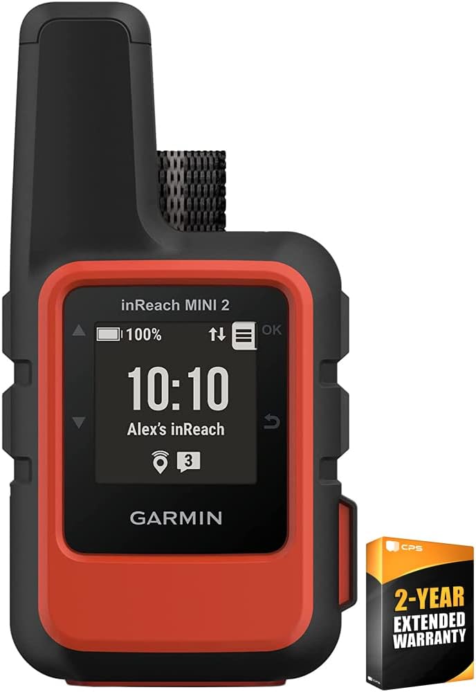 Garmin inReach Mini 2 Satellite Communicator, Two-Way Messaging, SOS, GPS, Flame Red, 010-02602-00 - Bundle w/Deco Essentials 26-Month CPS Plan