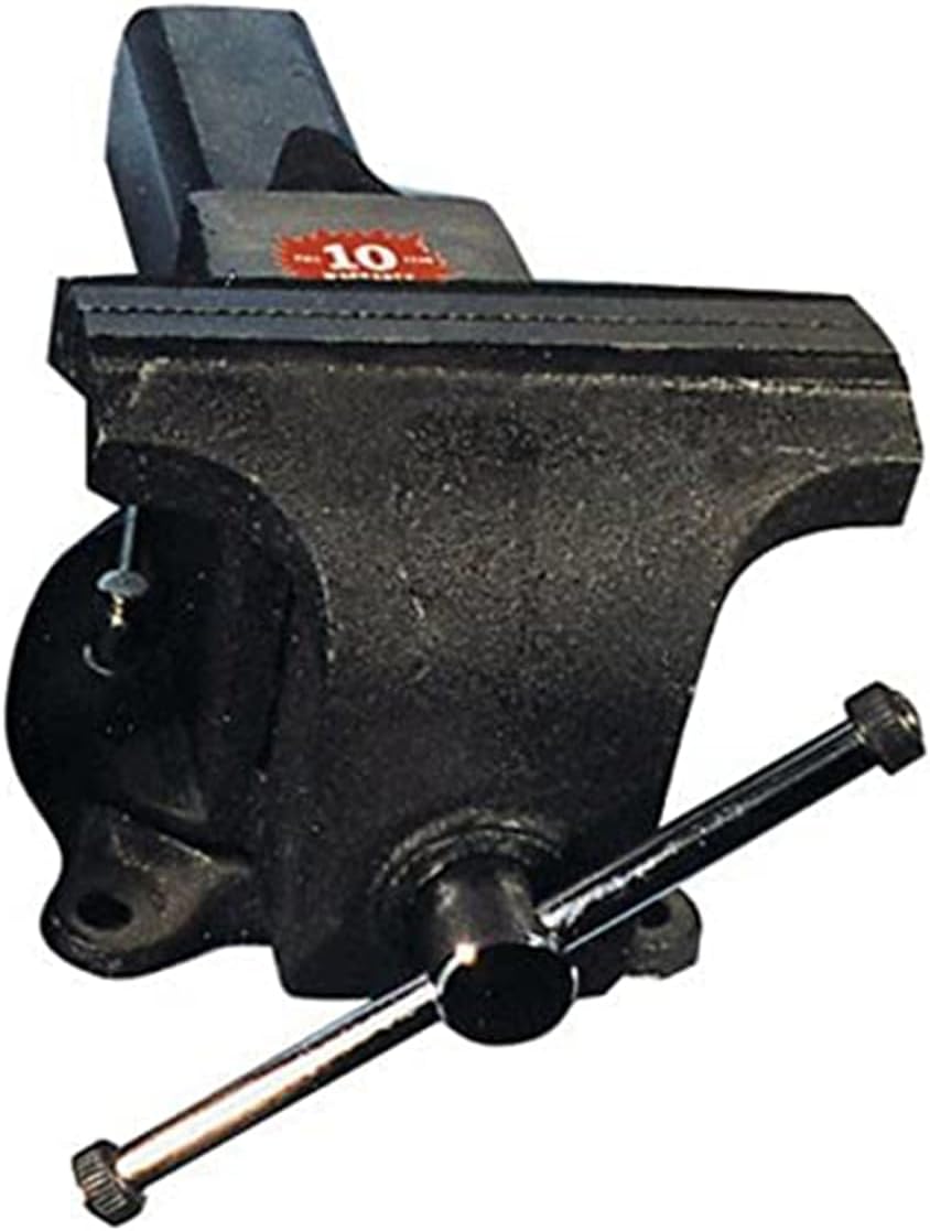 K Tool International 64106 6' Bolt-on Bench Vise with 360 Degree Lockable Rotating Swivel Base for Garages, Repair Shops and DIY, Heavy Duty Steel, 6' Jaw Opening, Large Anvil, Black