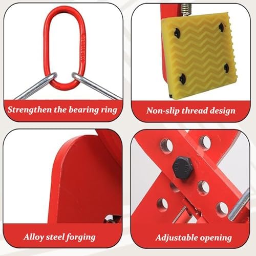 Vertical Plate Clamp, Heavy Duty Steel Lifting Tool for Stone and Marble Handling, Ensures Secure and Efficient Material Transport,6in