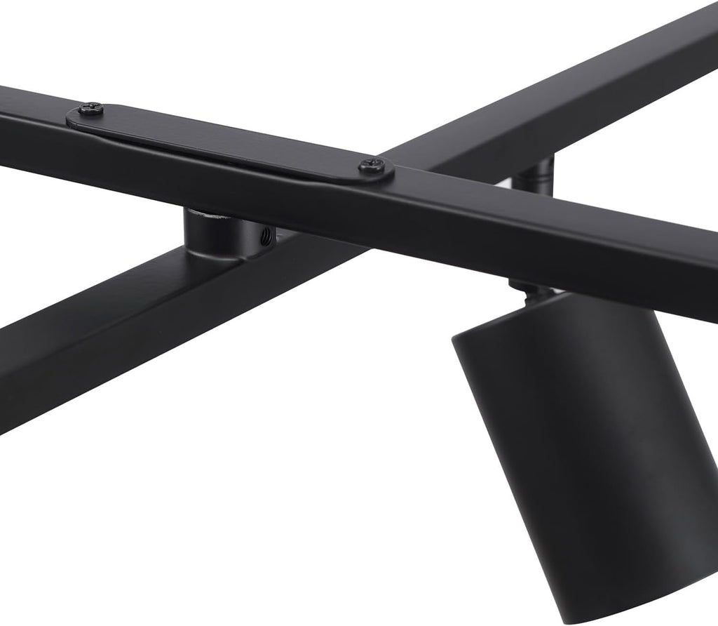 Globe Electric 59463 6-Light Track Lighting, Matte Black Finish, Center Swivel Bars, Adjustable Heads, Dimmable, GU10 Base, Modern Industrial Design