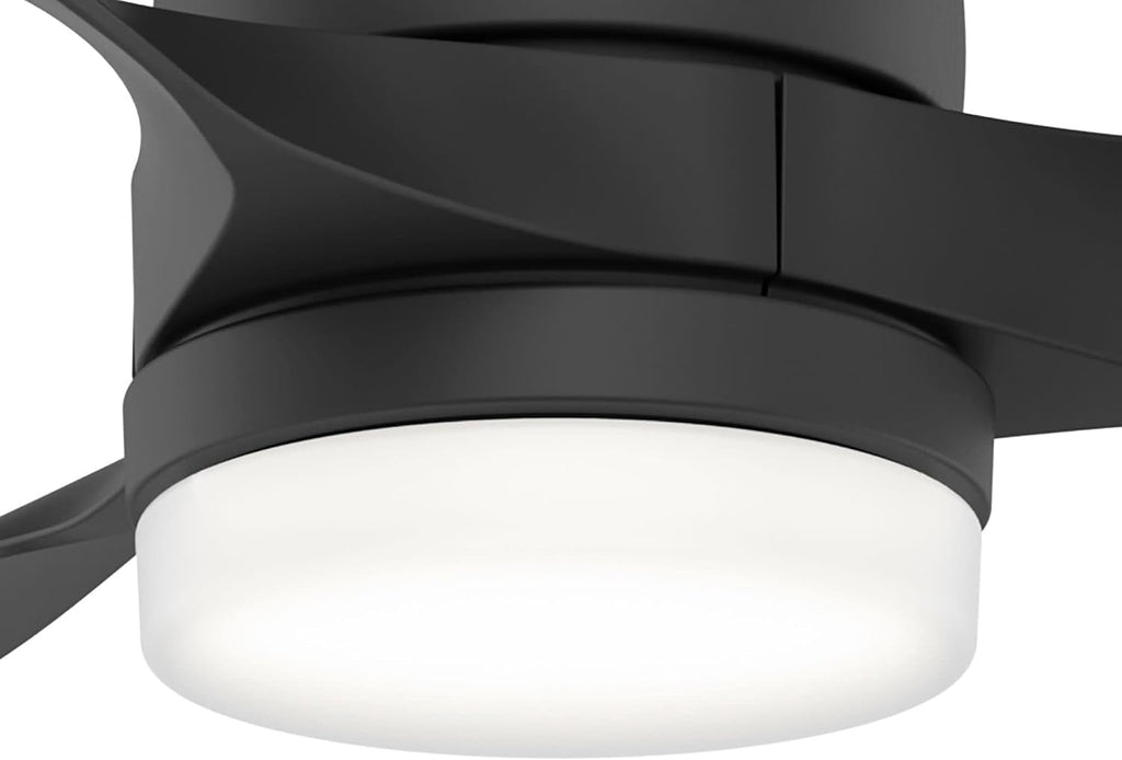 Hunter Fan 52 inch Ceiling Fan with Lights and Remote, Outdoor or Indoor Black Ceiling Fan for Porch, Living Room, Office, Kitchen, Garage (Renewed)