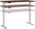 Bush Business Furniture 60-inch Electric Height Adjustable Standing Desk, Ergonomic Sit-Stand Computer Table for Home and Professional Office, Move 40 Series, Hansen Cherry with Metallic Gray Base