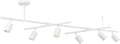 Globe Electric West 64' 6-Light Track Lighting, Matte White, Center Swivel Bars, Bulb Not Included
