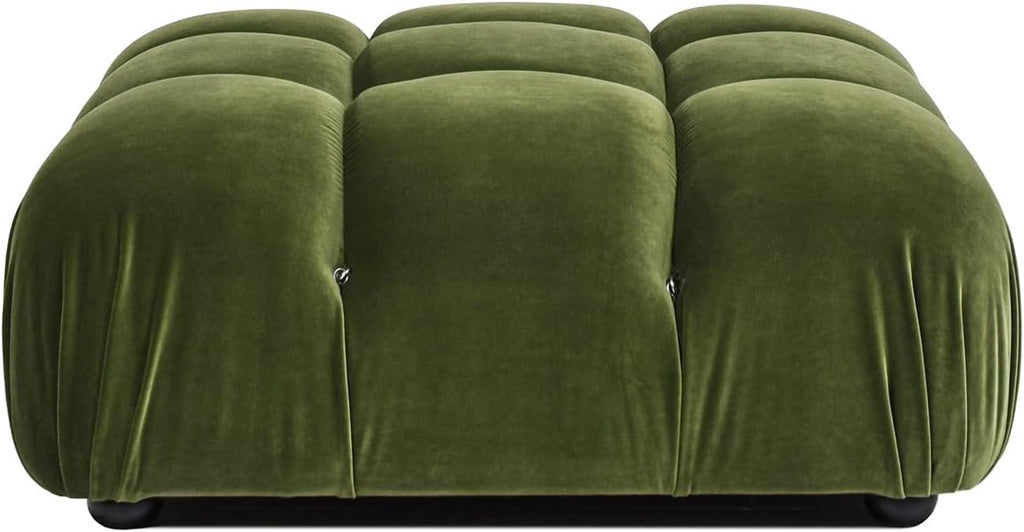 Jennifer Taylor Home Marcel 36' Bubble Modular Modern Cocktail Ottoman, Olive Green Performance Velvet