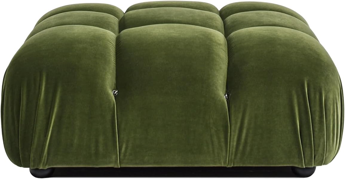 Jennifer Taylor Home Marcel 36' Bubble Modular Modern Cocktail Ottoman, Olive Green Performance Velvet