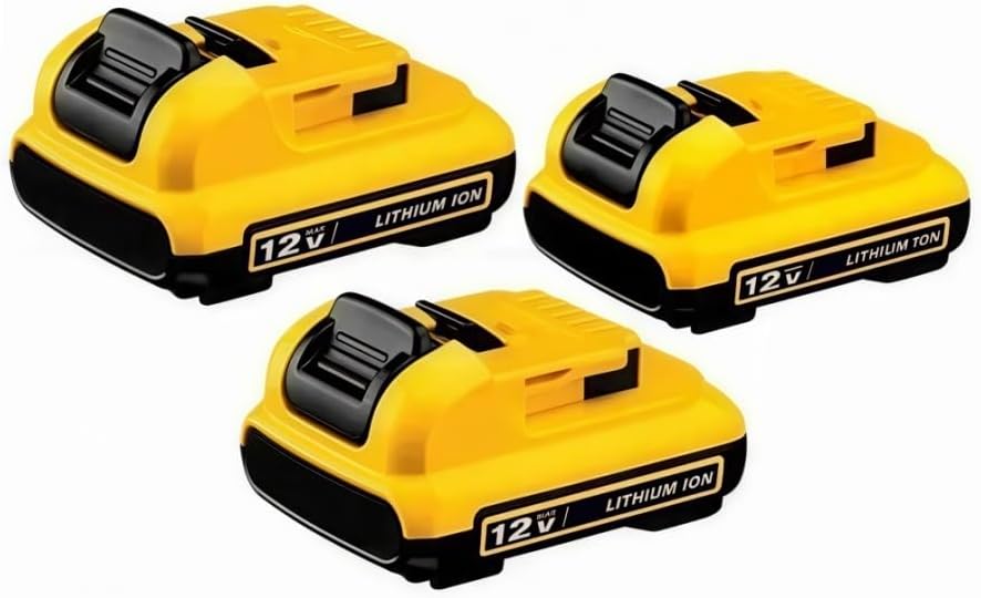 12V Replacement Lithium-Ion Battery Compatible With Dewalt DCB123 DCB125 DCB124 DCT410S1 DCB122 Cordless Power Drill Reciprocating Saw Tool Packs(3PCS 3.0Ah)