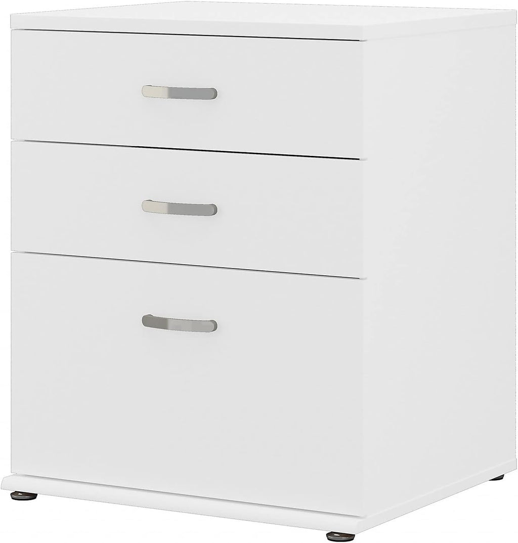 Bush Business Furniture Universal Floor Storage Cabinet with Drawers in White