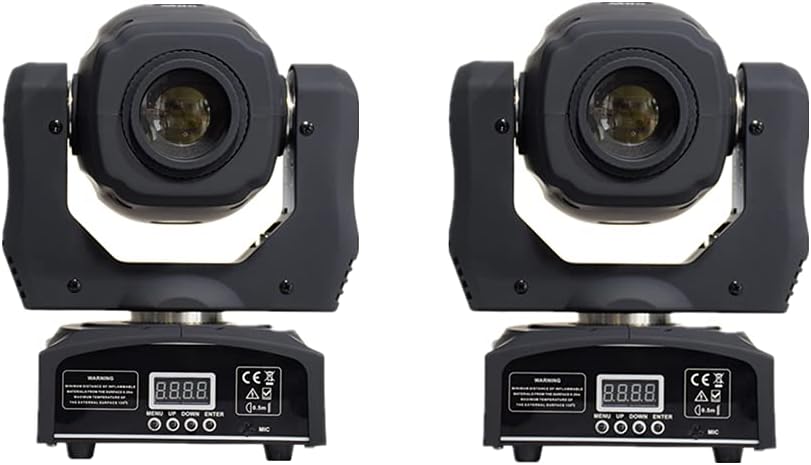 Stage Lights Moving Head Light 8 Gobos 8 Colors 11 Channels 2PCS 60W Spotlight DMX 512 with Sound Activated for Wedding DJ Party (90W 2PCS)