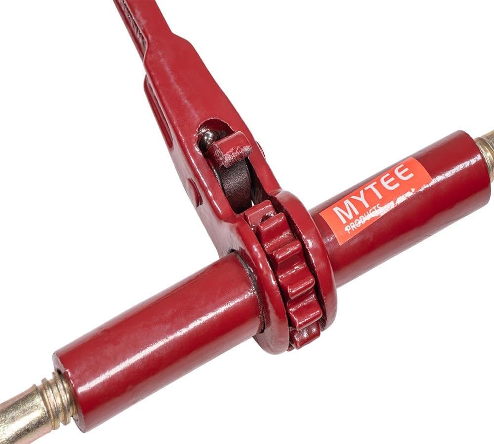 Mytee Products 4 Pack 5/16' - 1/4' Jaw Jaw Chain Load Binder 6' Barrel, 3,500 lbs WLL Ratcheting Tie Down Chain Binder for Transportation, Construction, and Heavy Duty Applications