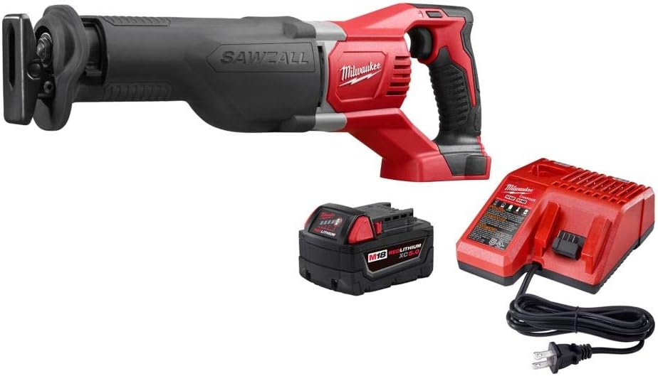 Milwaukee 18V Li-Ion Cordless SAWZALL Reciprocating Saw w/ 5.0Ah Battery & Charger