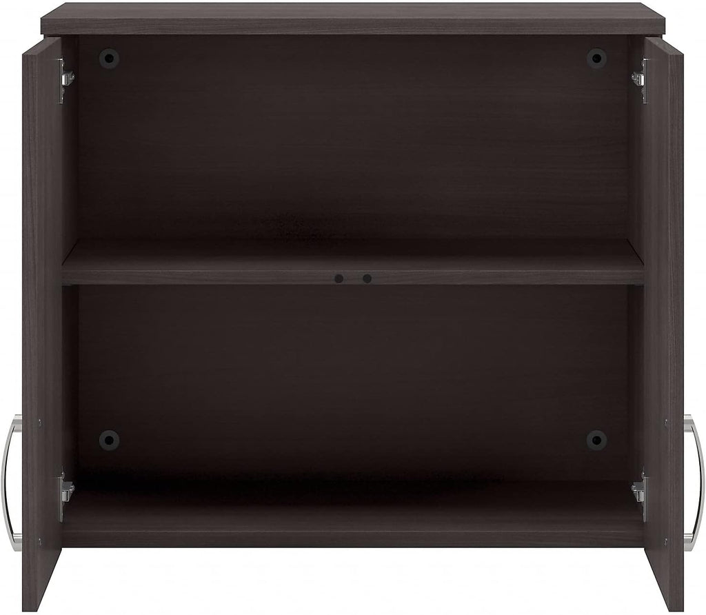 Bush Business Furniture Universal Wall Cabinet with Doors and Shelves in Storm Gray, Versatile Home Organizer, Office Storage Unit and Adjustable Shelving