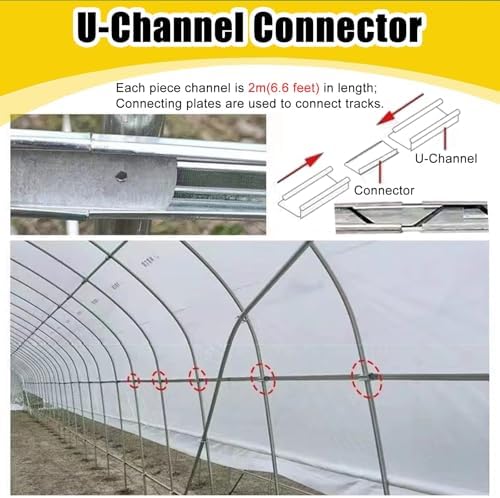 Easy Install Greenhouse Film Lock Channel & Wiggle Wire - Durable Aluminum Track with Spring Wire for Home Garden - 50m Side Wall Solution for Maximum Protection