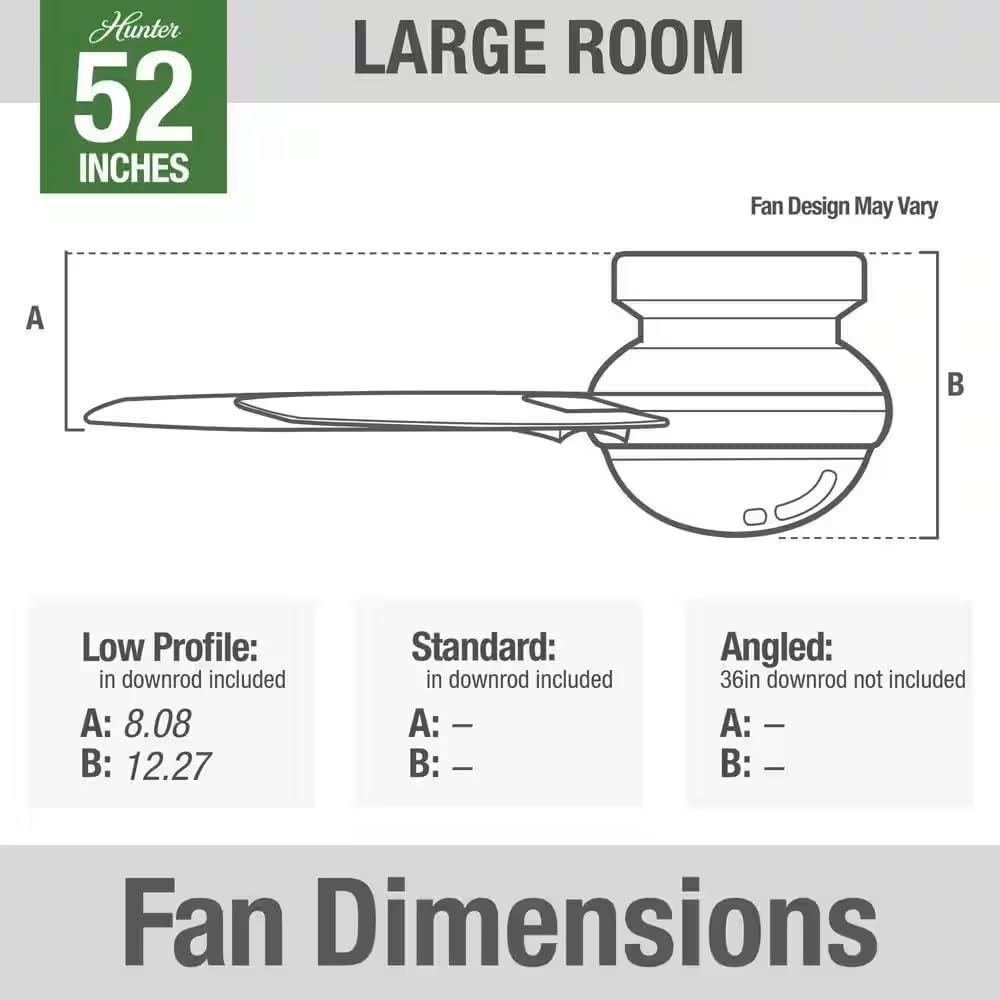 Hunter Fan 52 inch Contemporary Noble Bronze Finish Indoor Ceiling Fan with LED Light Kit and Remote Control (Renewed)