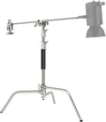 NEEWER Pro 100% Stainless Steel Heavy Duty C Stand with Boom Arm, Max Height 68'/172cm Photography Light Stand with 2.7ft/83cm Holding Arm, 2 Grip Head for Studio Monolight, Softbox, Reflector, SC172
