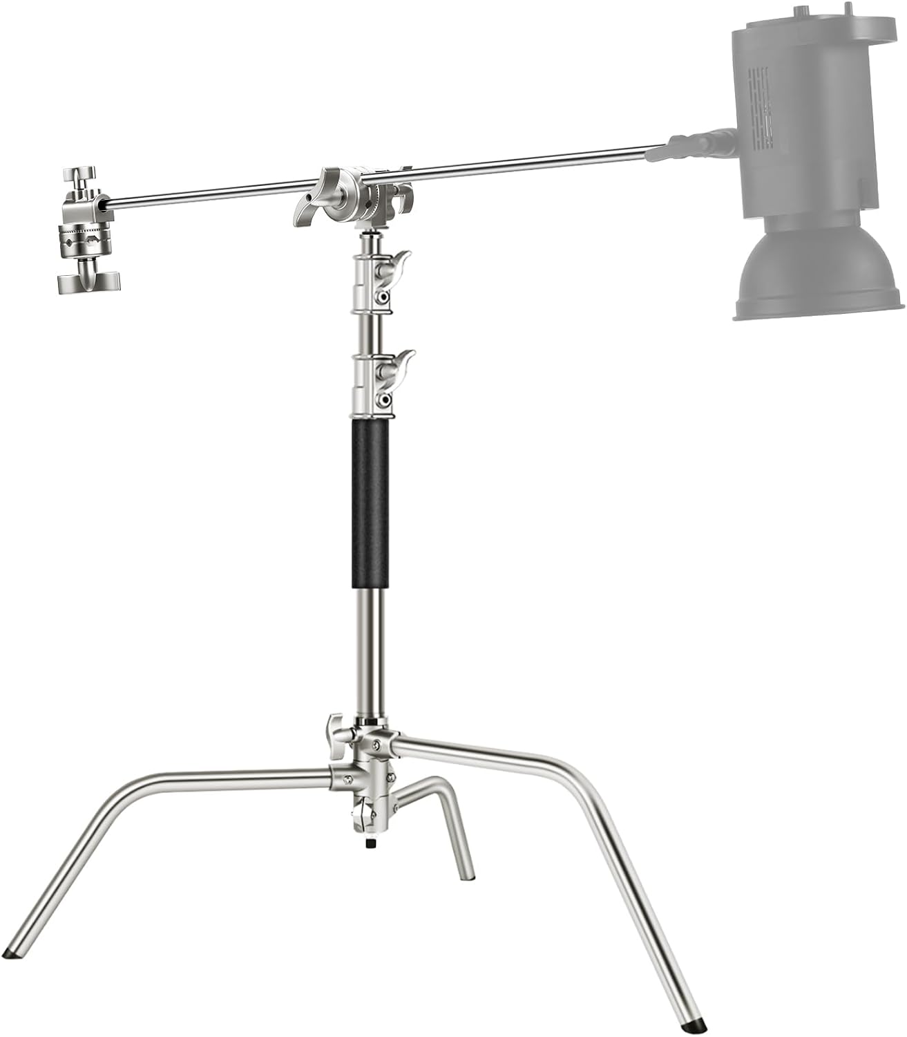 NEEWER Pro 100% Stainless Steel Heavy Duty C Stand with Boom Arm, Max Height 68'/172cm Photography Light Stand with 2.7ft/83cm Holding Arm, 2 Grip Head for Studio Monolight, Softbox, Reflector, SC172