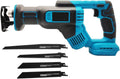 Cordless Reciprocating Saw Power for Wood/Metal Cutting with 4pcs Blades fit 18v Battery