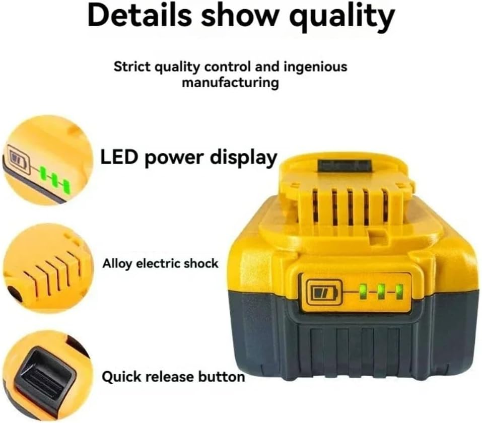 20V/60V Replacement Lithium-Ion High Battery Compatible With Dewalt DCB200 DCB204 DCB612 DCB206 Drill Cordless Power Reciprocating Saw Tool Packs(2pcs 9AH)