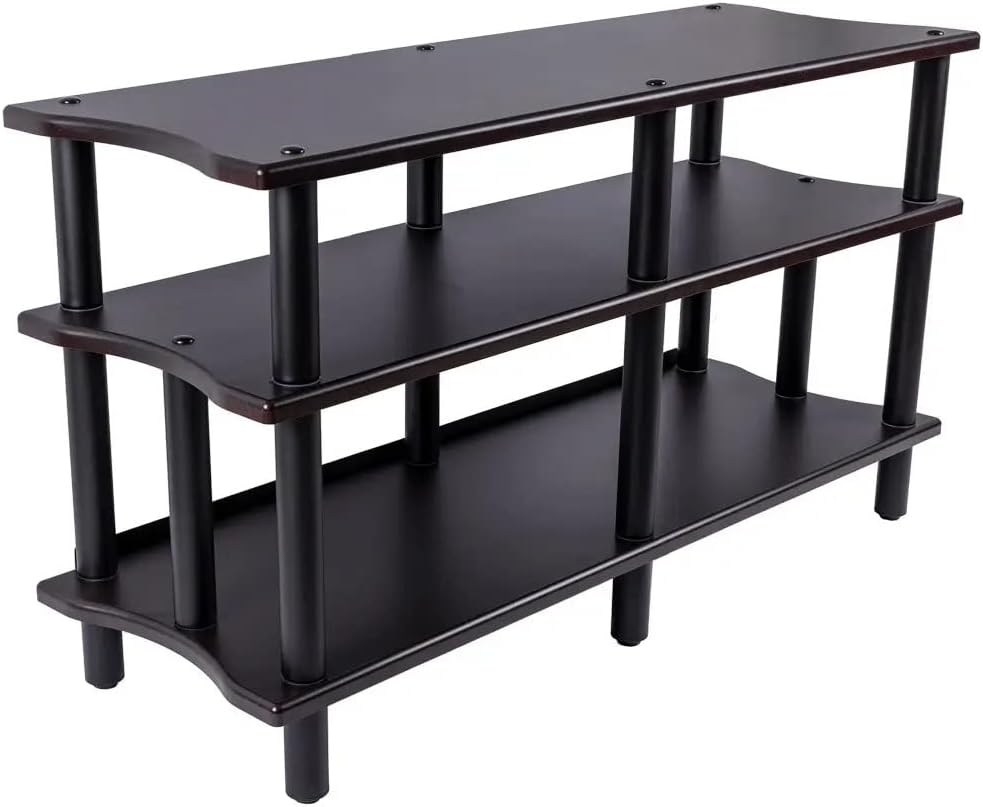Monolith by Monoprice Heavy Duty Double-Wide 3-Tier AV Stand 47.2 inch Wide Espresso