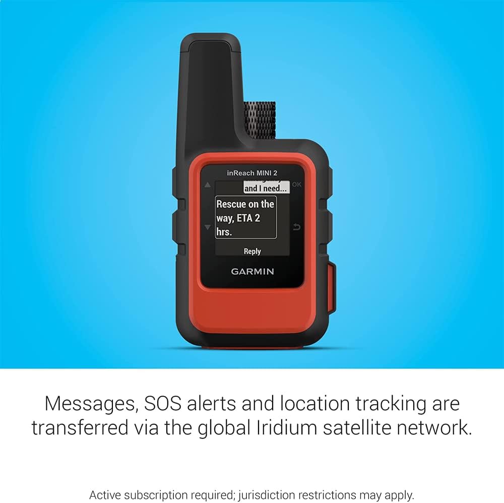 Garmin inReach Mini 2 Satellite Communicator, Two-Way Messaging, SOS, GPS, Flame Red, 010-02602-00 - Bundle w/Deco Essentials 26-Month CPS Plan