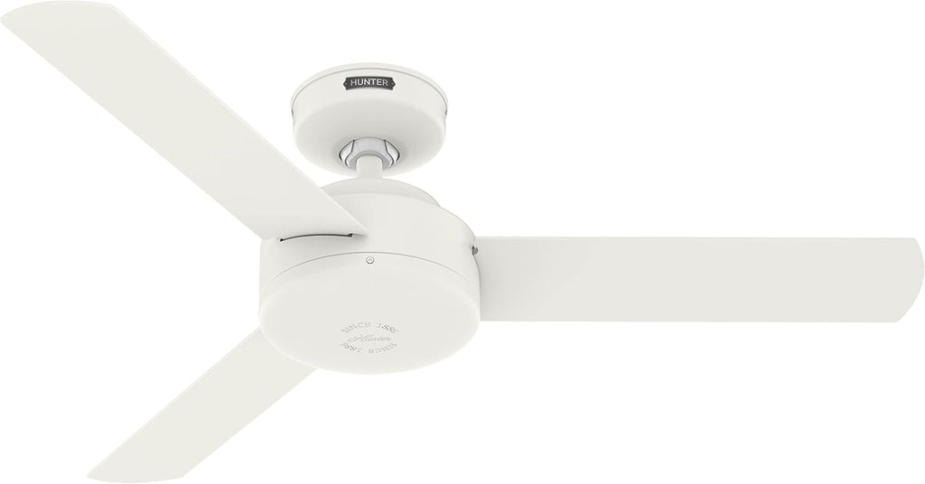 Hunter Fan 44 inch Indoor Ceiling Fan with No Light, White Ceiling Fan, 3 Blades, For Kids Room, Home Office, Living Room or Kitchen (Renewed)