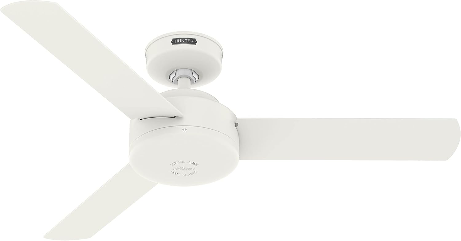 Hunter Fan 44 inch Indoor Ceiling Fan with No Light, White Ceiling Fan, 3 Blades, For Kids Room, Home Office, Living Room or Kitchen (Renewed)